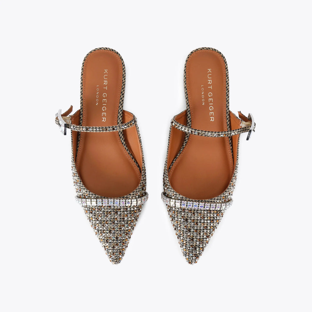 STRASS BUCKLE FLAT MULE