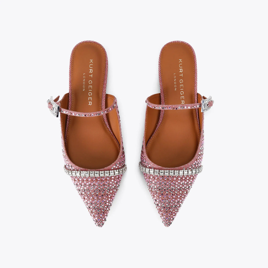 STRASS BUCKLE FLAT MULE