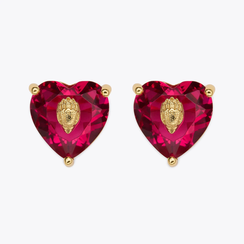 CRYSTAL HEART STUD EARRINGS