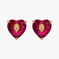 CRYSTAL HEART STUD EARRINGS