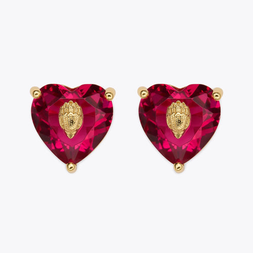 CRYSTAL HEART STUD EARRINGS