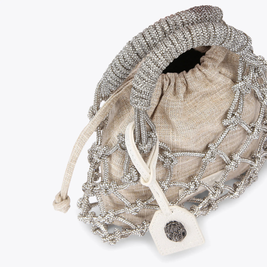 SMALL MACRAME CRYSTAL BAG