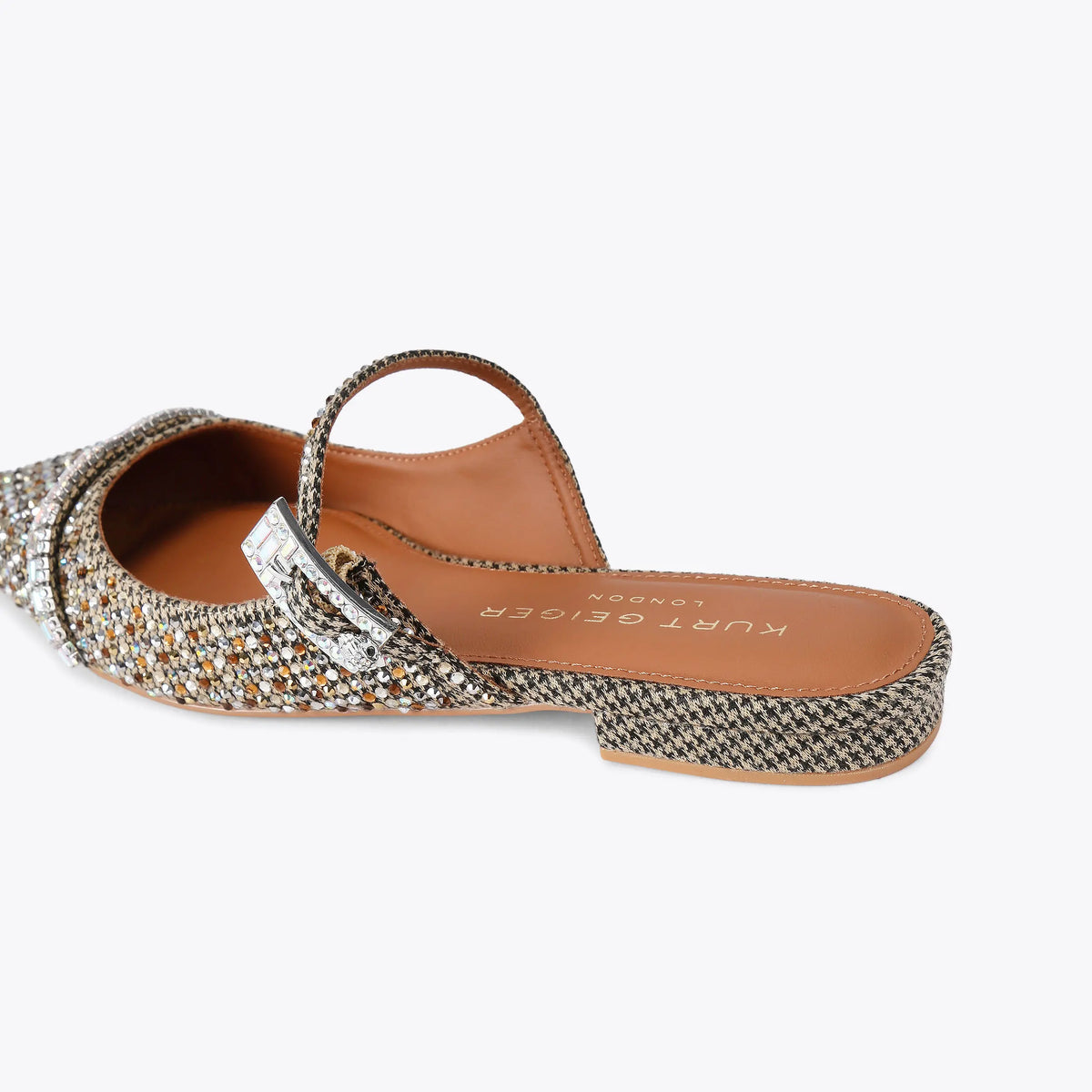 STRASS BUCKLE FLAT MULE