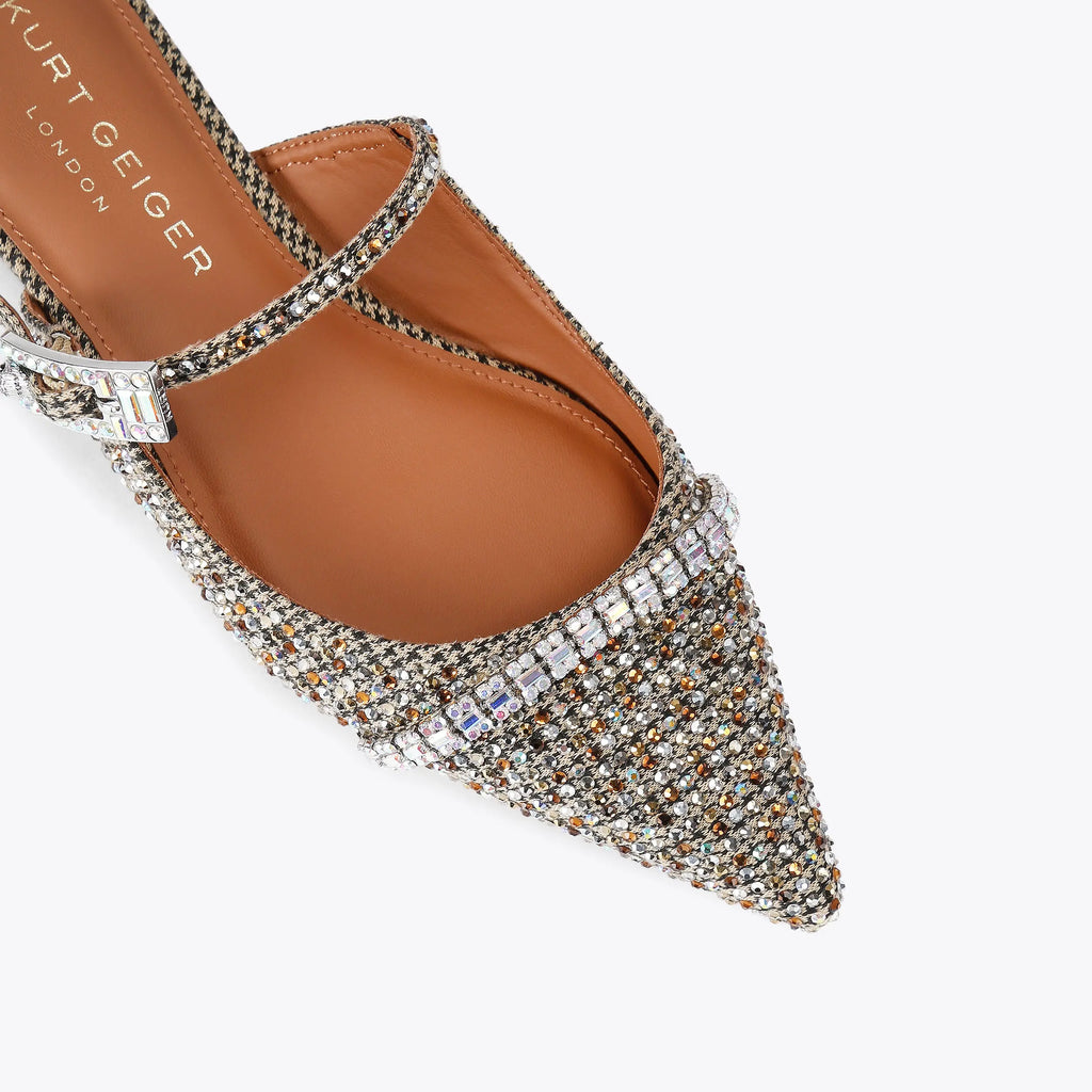 STRASS BUCKLE FLAT MULE