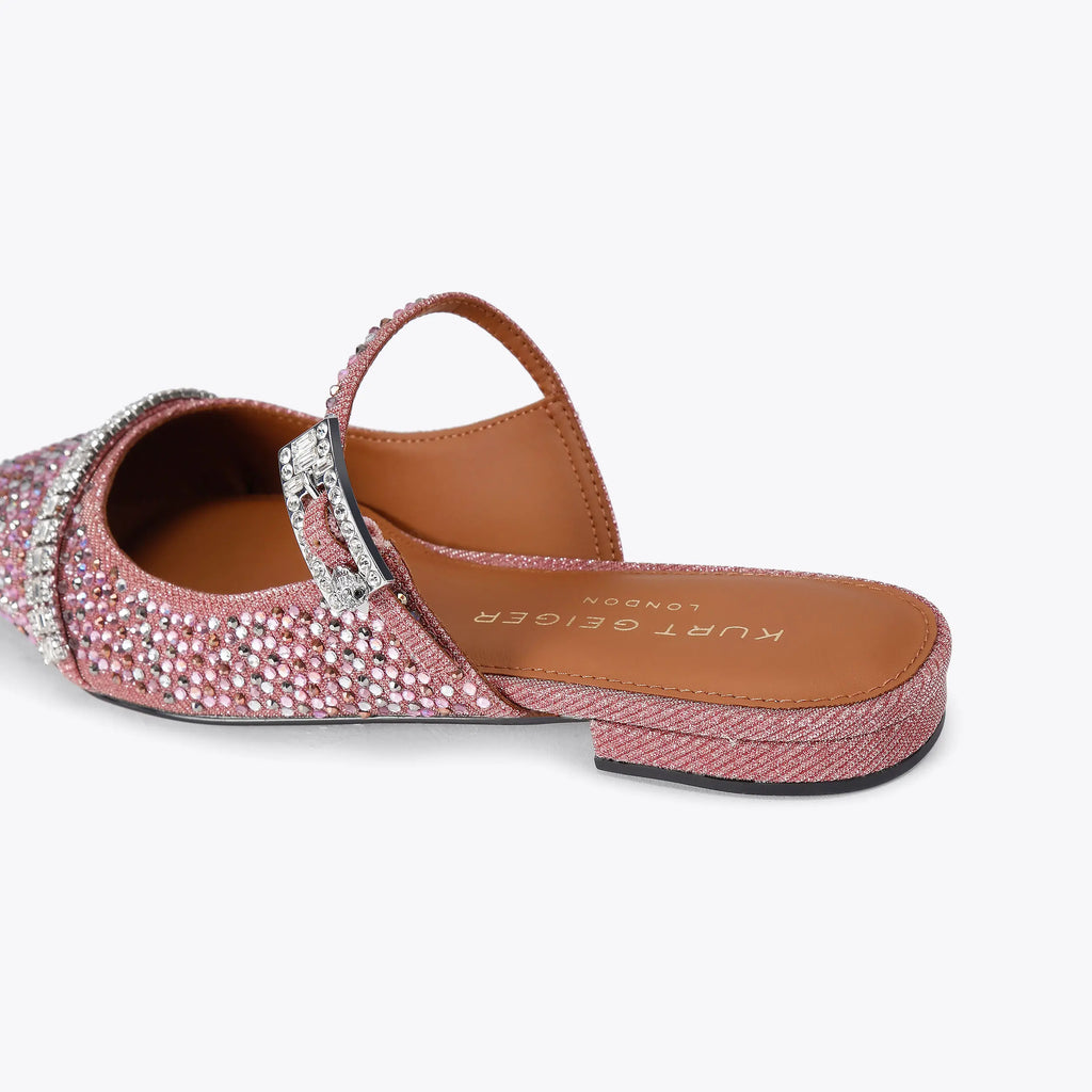 STRASS BUCKLE FLAT MULE