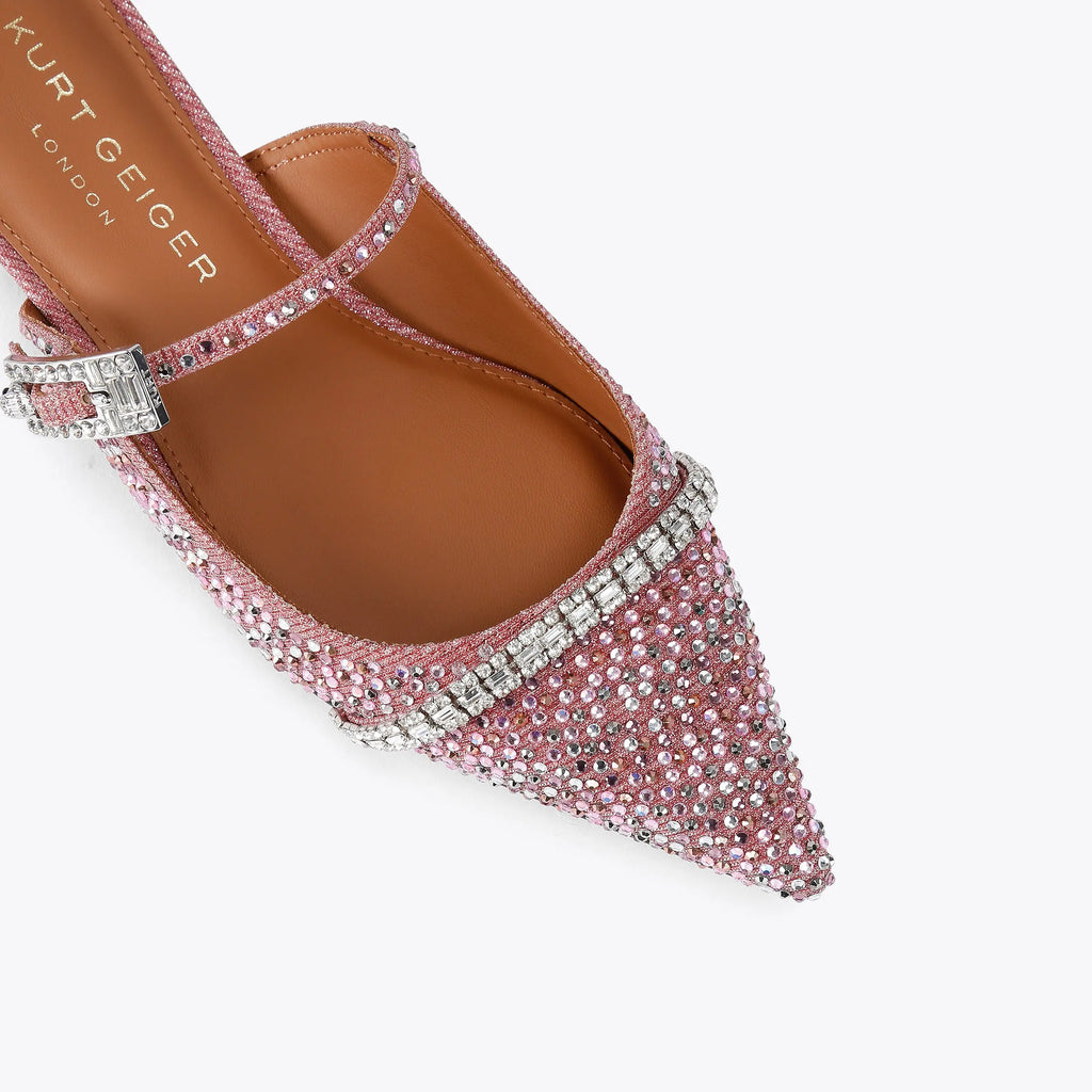 STRASS BUCKLE FLAT MULE