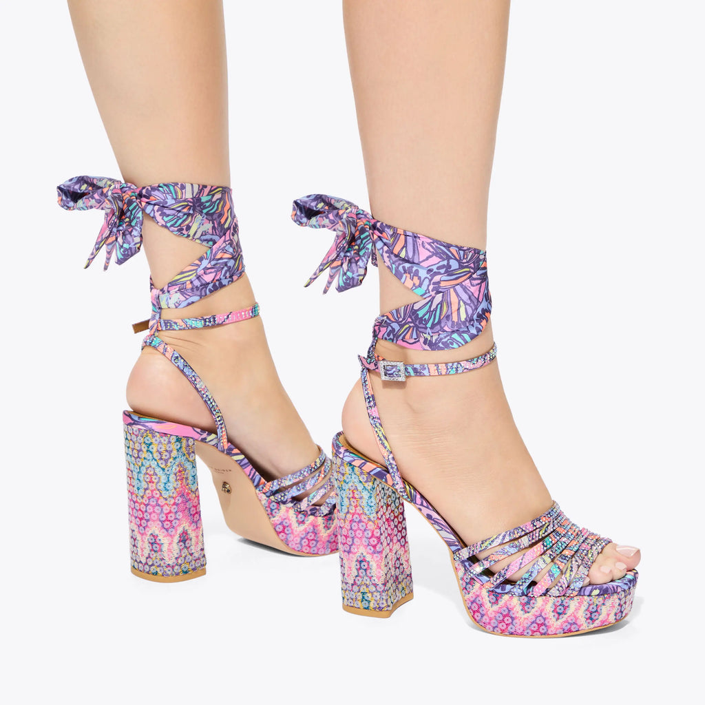 PIERRA ANKLE TIE PLATFORM HEEL