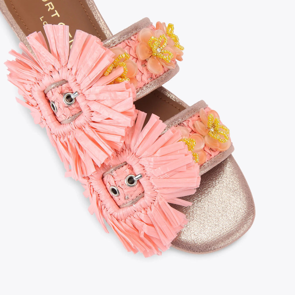 RAFFIA BUCKLE FLAT SANDAL